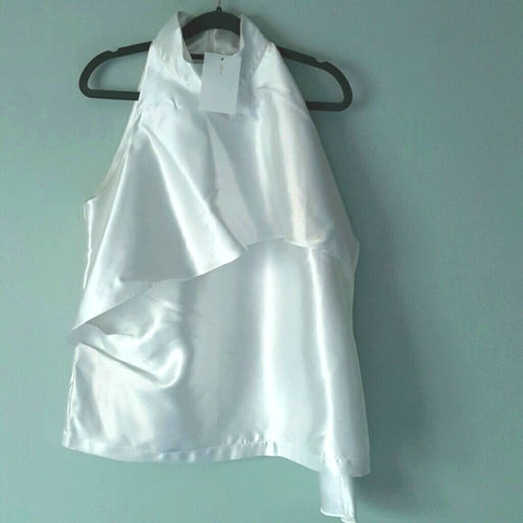 ASOS WHITE Sleeveless Top With Frill - Picture 3 of 6